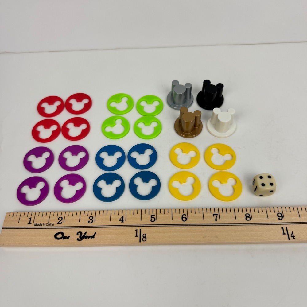 Vtg 90s wonderful world of Disney trivia replacement game pieces tokens 1 dice